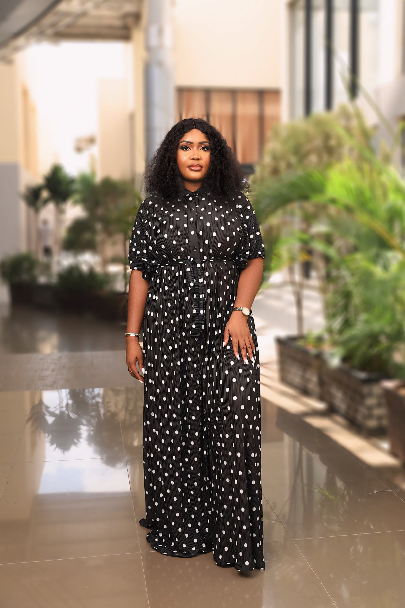 Monochrome Polka Dot Dress