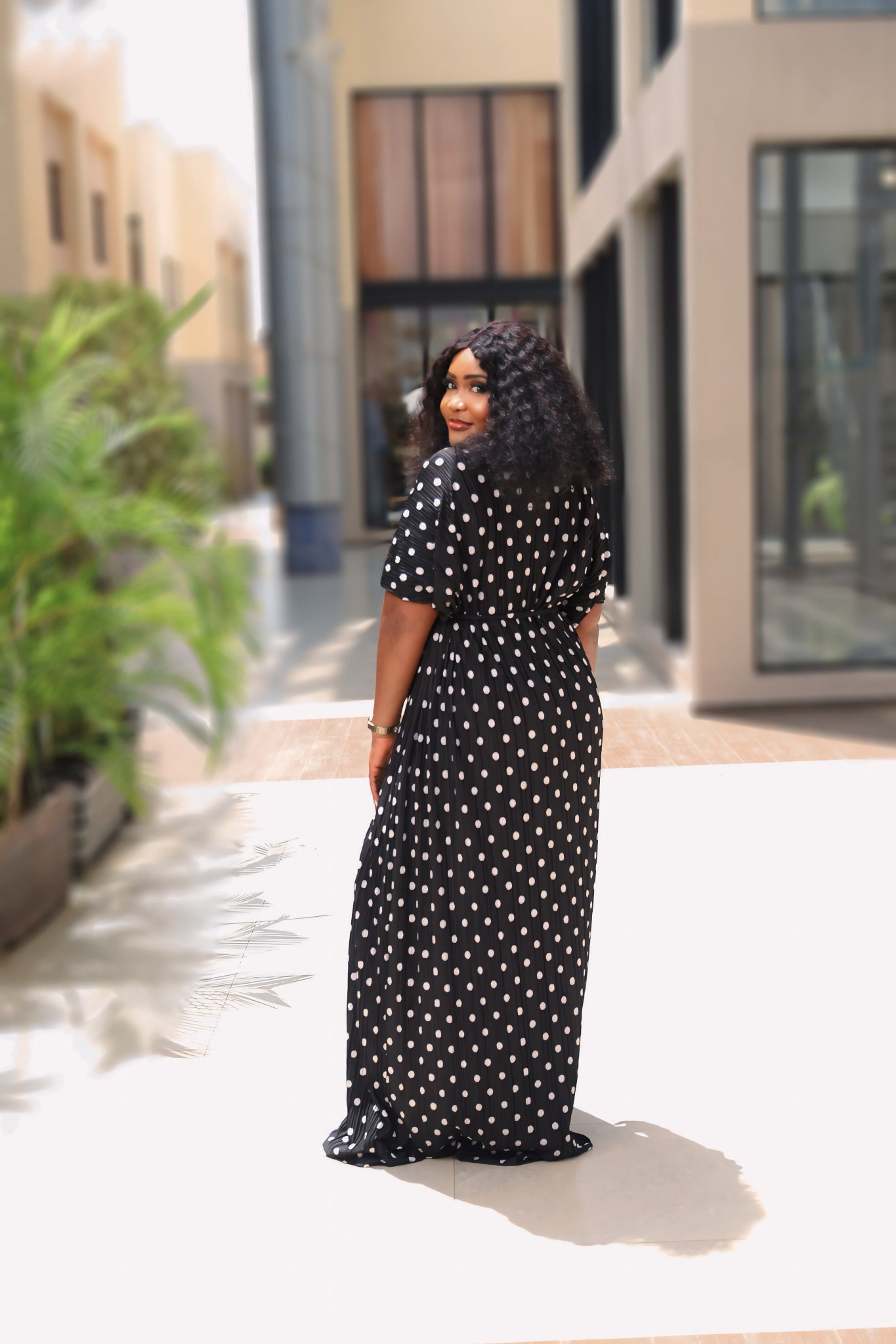 Monochrome Polka Dot Dress