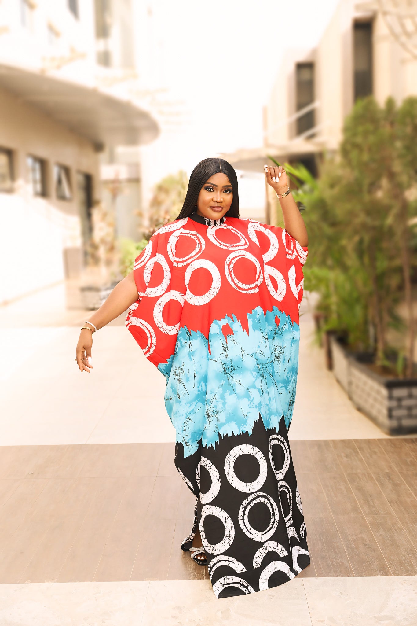 Vibrant Circles Kaftan
